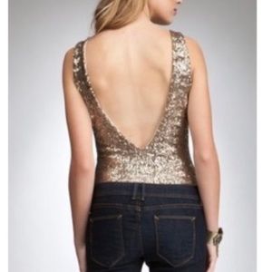 Bebe addiction Gold Sequin Top